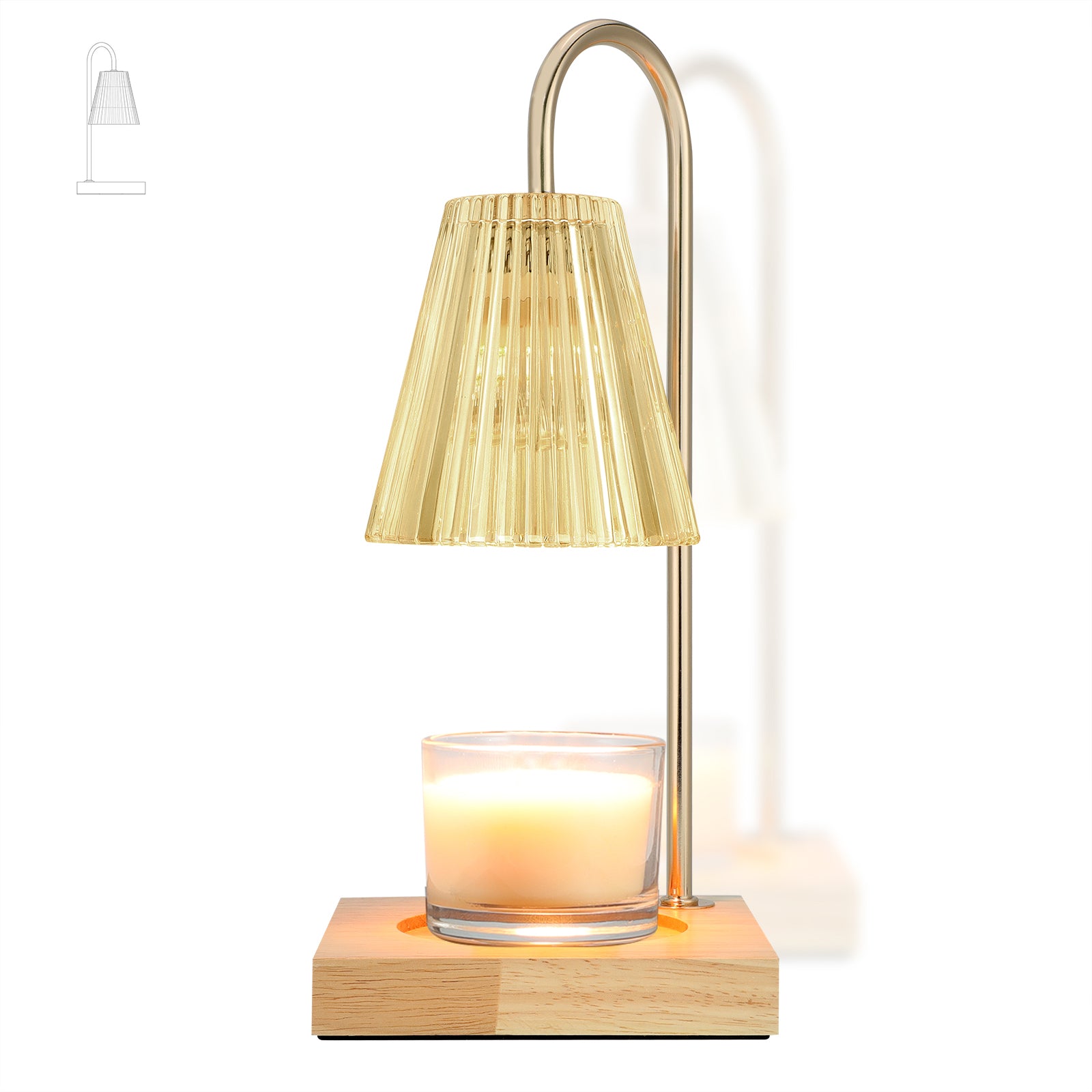Vintage Candle Warmer Lamp (Amber) - Image 3