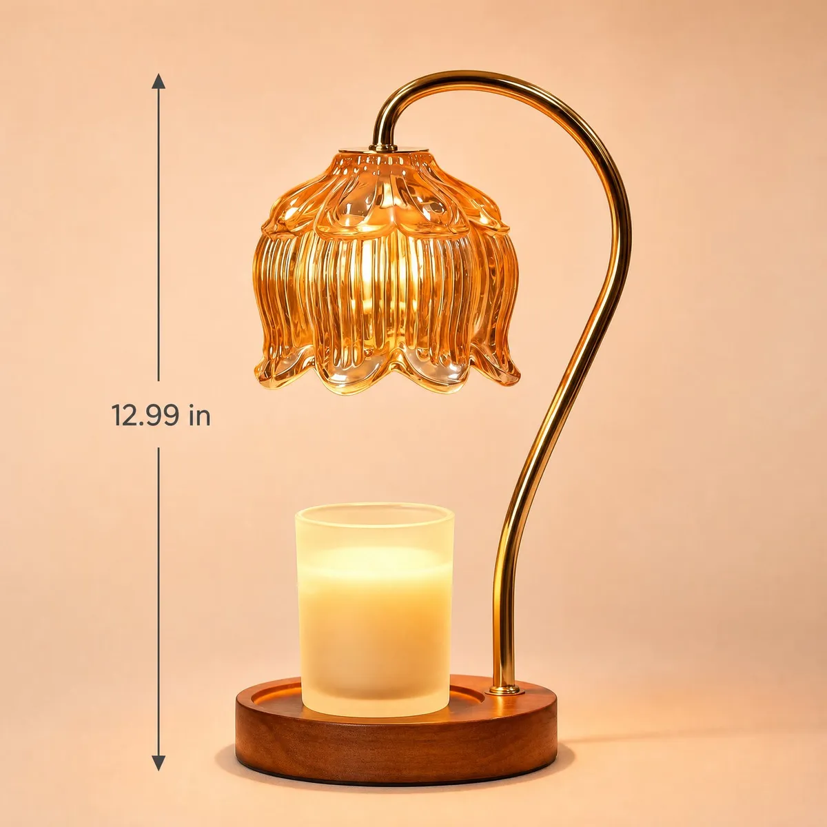 Glass Flower Candle Warmer Lamp size and dimensions
